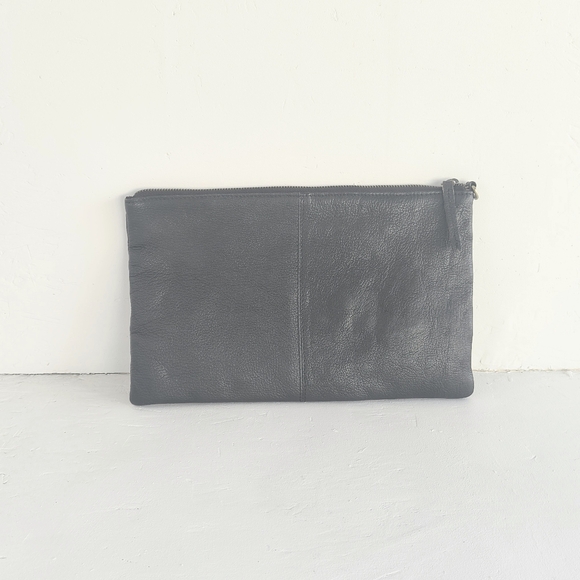 TOP SHOP | Black Leather Studded Clutch Bag Purse